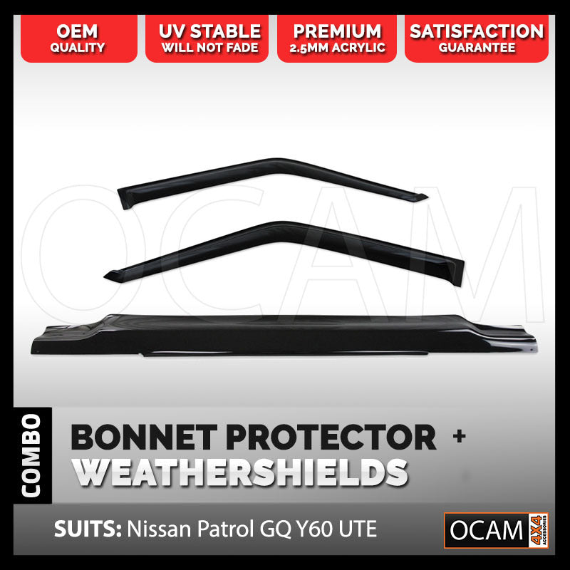 Bonnet Protector, Weathershields For Nissan Patrol GQ UTE 1988-1997 Electric Mirror Model – additional photo