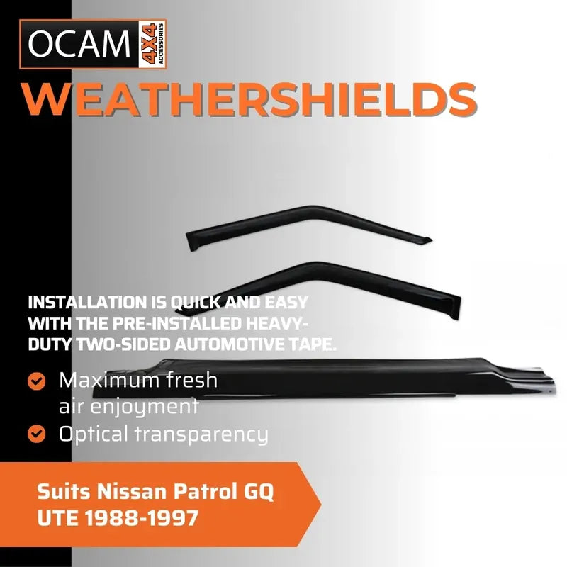 Bonnet Protector, Weathershields For Nissan Patrol GQ UTE 1988-1997 Electric Mirror Model – additional photo