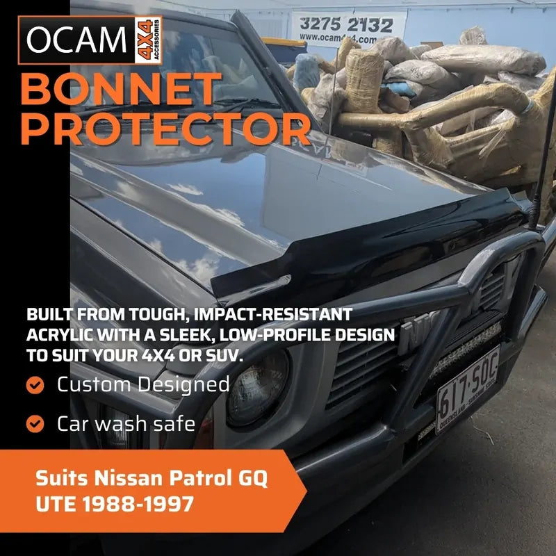 Bonnet Protector, Weathershields For Nissan Patrol GQ UTE 1988-1997 Electric Mirror Model – additional photo