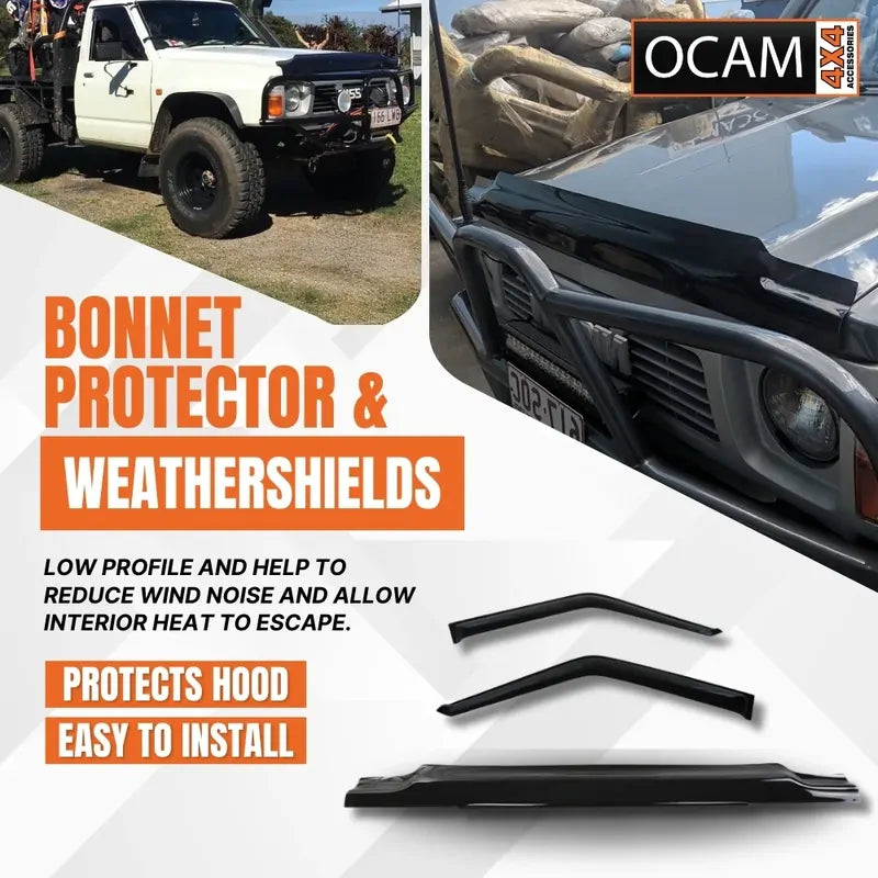 Bonnet Protector, Weathershields For Nissan Patrol GQ UTE 1988-1997 Electric Mirror Model – additional photo