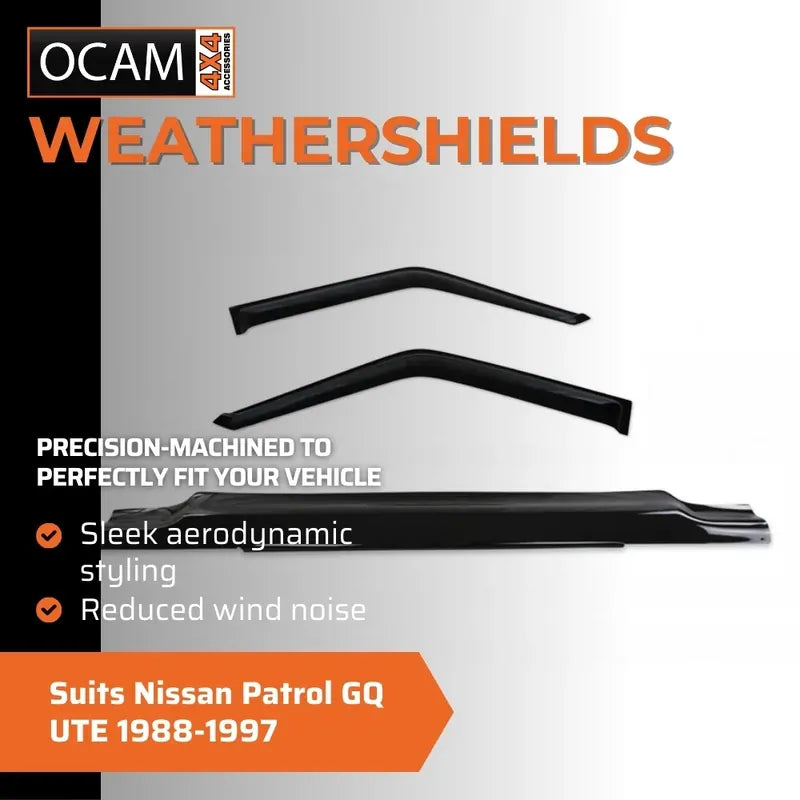 Bonnet Protector, Weathershields For Nissan Patrol GQ UTE 1988-1997 Electric Mirror Model – additional photo