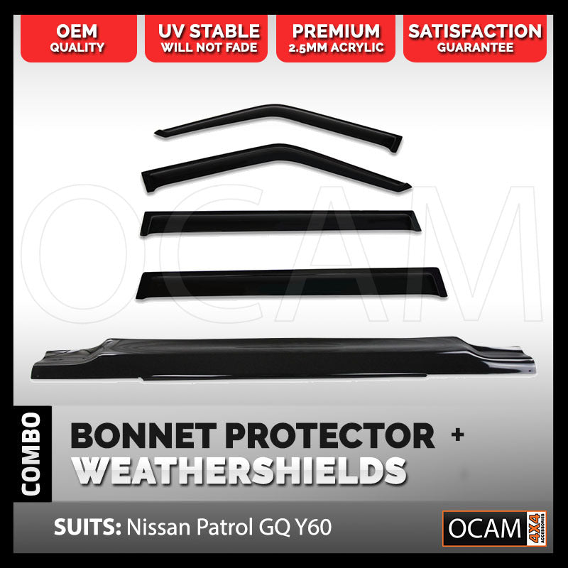 Bonnet Protector, Weathershields For Nissan Patrol GQ Ford Maverick 88-97 - Electric Mirror Model – additional photo