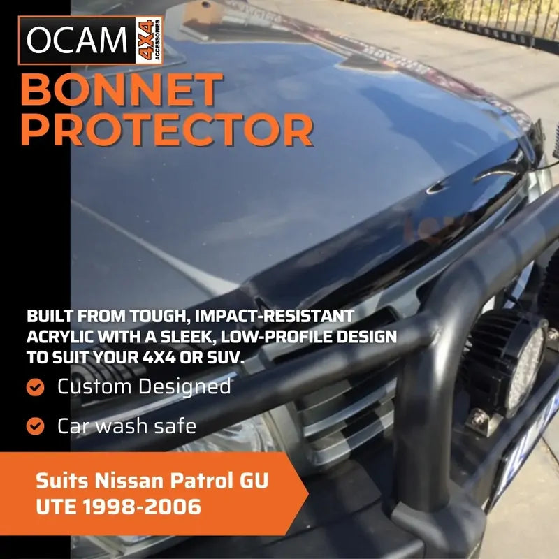 Bonnet Protector, Weathershields For Nissan Patrol GU UTE 1998-2006 Visors – additional photo