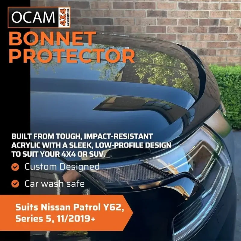 Bonnet Protector, Weathershields For Nissan Patrol Y62, Series 5, 11/2019-26 Visors – additional photo