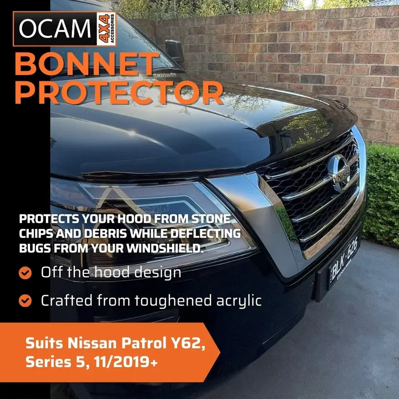 Bonnet Protector, Weathershields For Nissan Patrol Y62, Series 5, 11/2019-26 Visors – additional photo