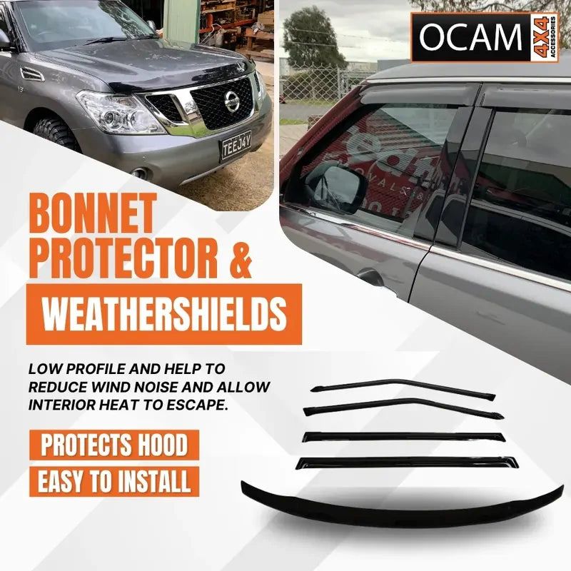 Bonnet Protector, Weathershields For Nissan Patrol Y62 2012-19 Visors – additional photo