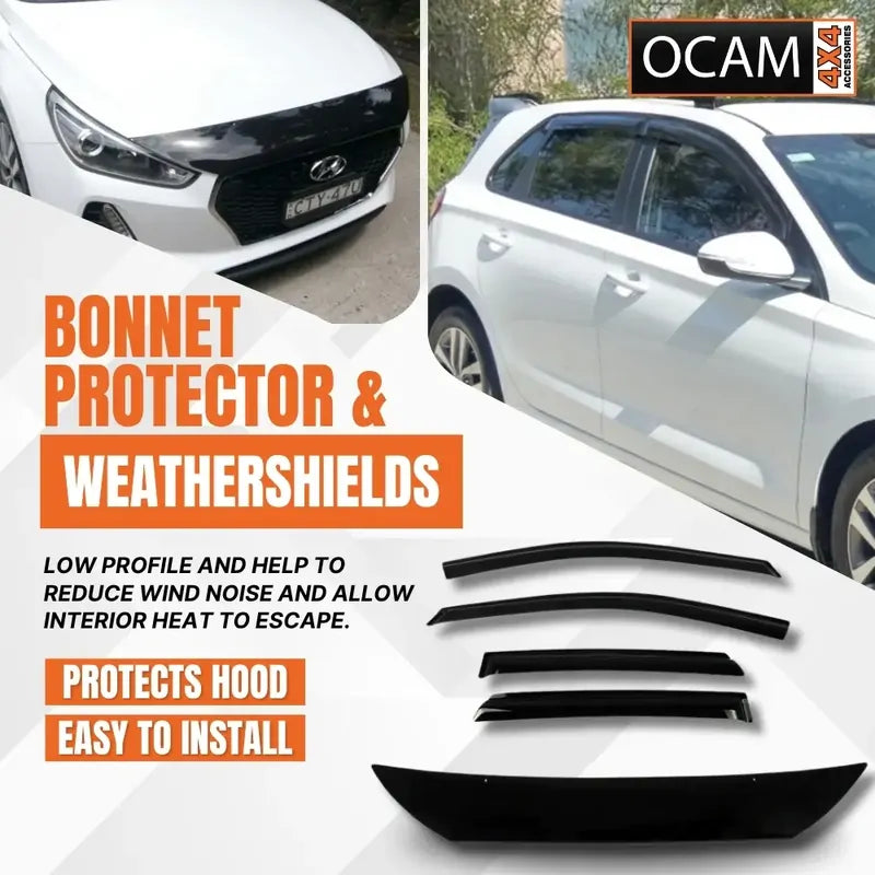 Bonnet Protector, Weathershields For Hyundai i30 2017-07/2020 Visors – additional photo