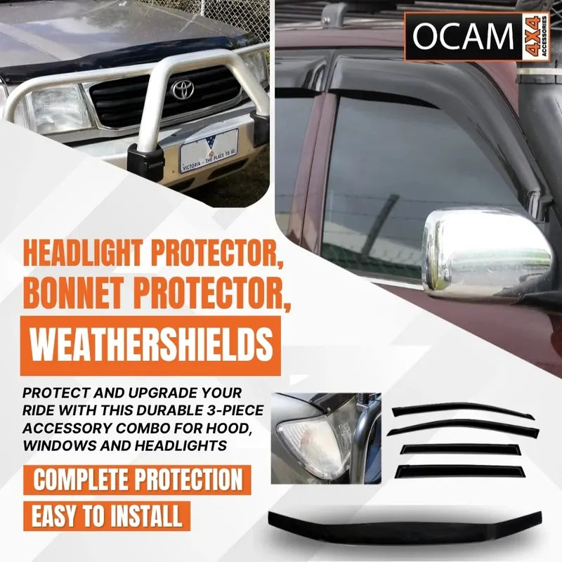 Bonnet, Headlight Protectors, Weathershields For Toyota Landcruiser 100 Series – additional photo