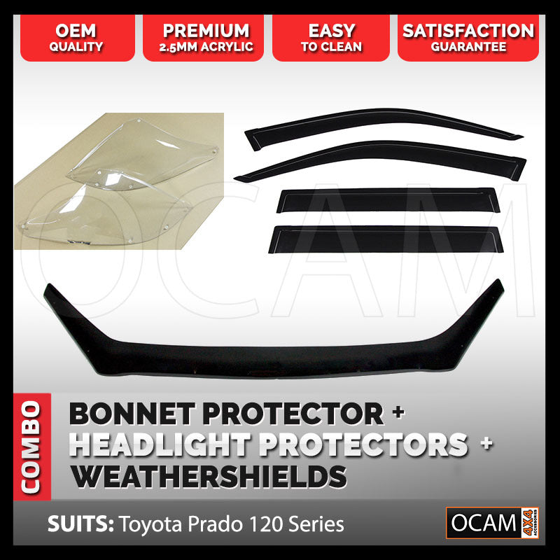 Bonnet, Headlight Protectors, Visors For Landcruiser Prado 120 Series – additional photo