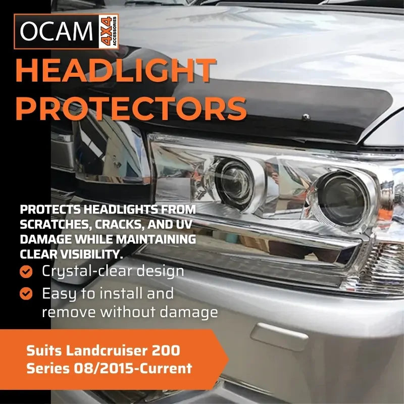 Bonnet, Headlight Protectors, Weathershields For Landcruiser 200 Series 08/2015-Current GXL ONLY – additional photo