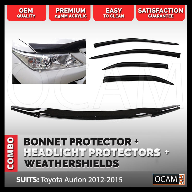Bonnet, Headlight Protectors, Weathershields for Toyota Aurion 2012-2015 – additional photo