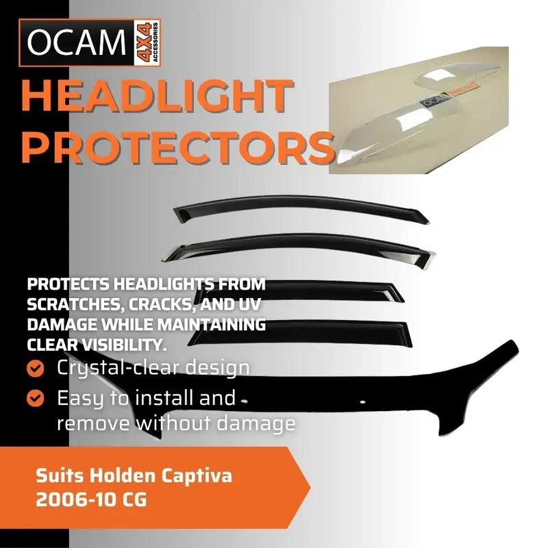 Bonnet, Headlight Protectors, Weathershields For Holden Captiva 2006-10 CG – additional photo
