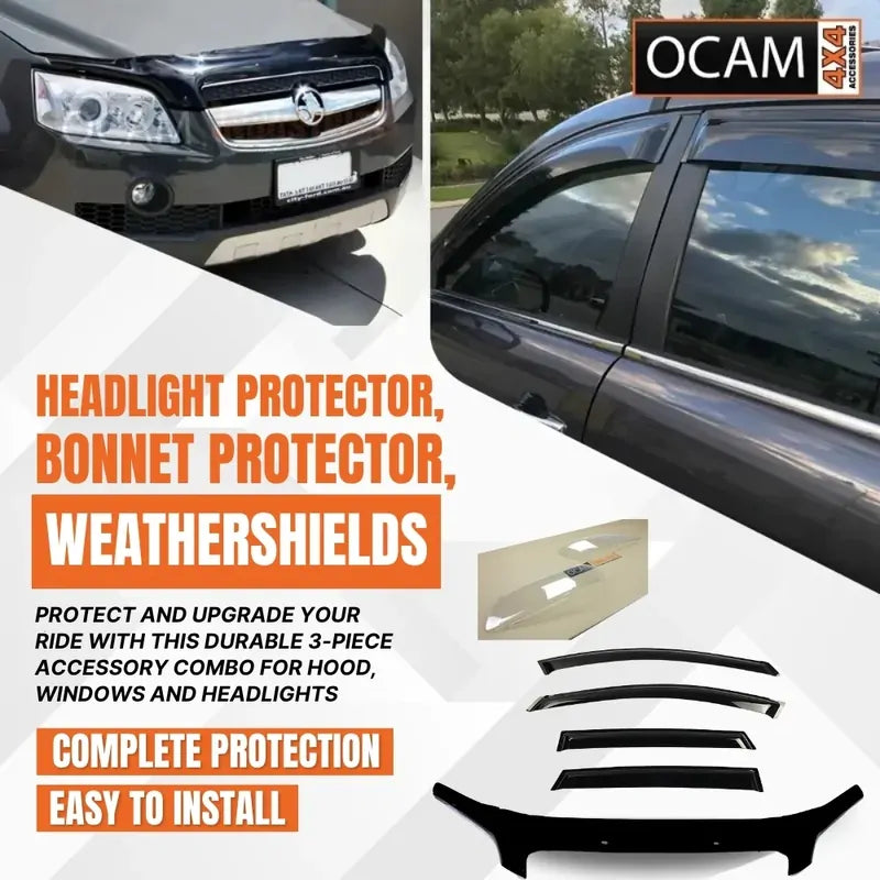 Bonnet, Headlight Protectors, Weathershields For Holden Captiva 2006-10 CG – additional photo