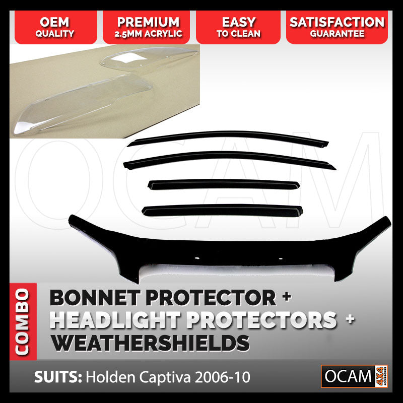 Bonnet, Headlight Protectors, Weathershields For Holden Captiva 2006-10 CG – additional photo
