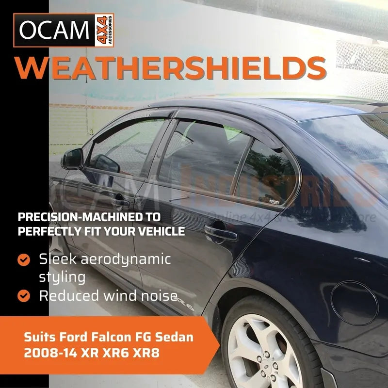 Bonnet Headlight Protectors & Weathershields for Ford Falcon FG Sedan 2008-14 XR XR6 XR8 – additional photo