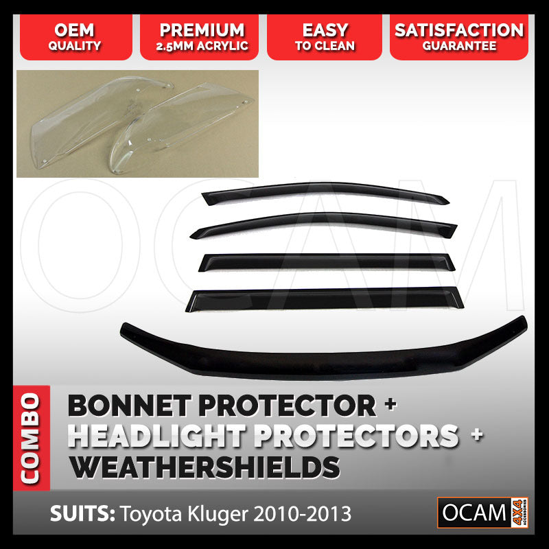 Bonnet, Headlight Protectors, Weathershields for Toyota Kluger 10-13 Visors – additional photo