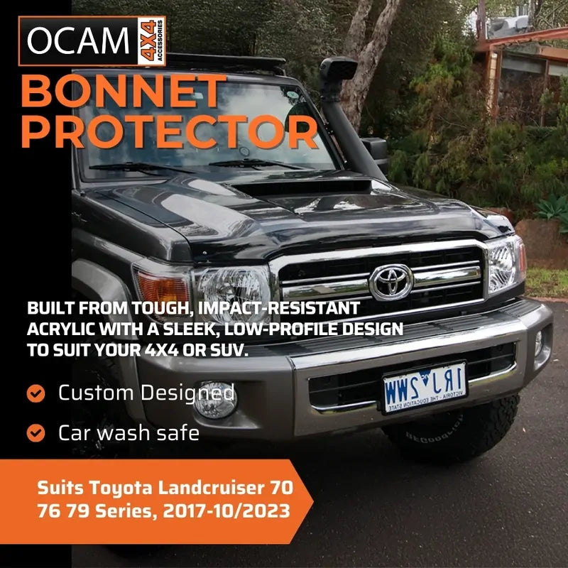 Bonnet & Headlight Protectors, Weathershields For Toyota Landcruiser 70 76 79 Series, 2017-10/2023 – additional photo