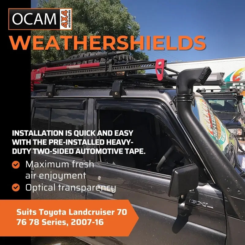 Bonnet & Headlight Protectors & Weathershields 2pc For Toyota Landcruiser 70 76 78 Series, 2007-16 – additional photo