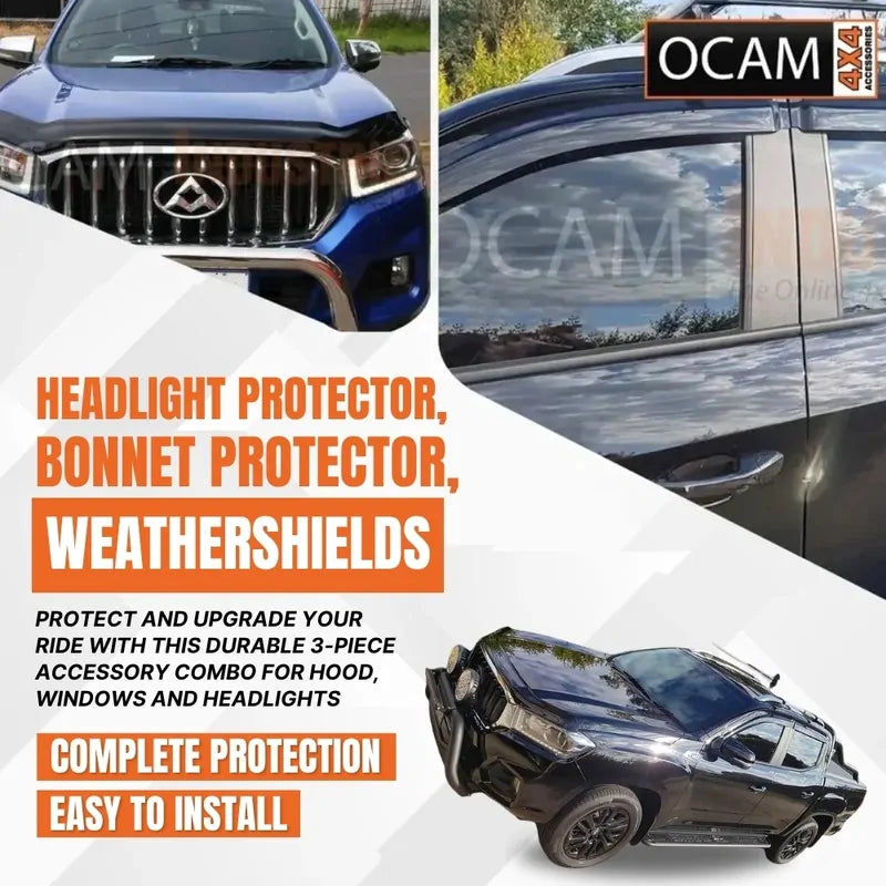 Premium Bonnet & Headlight Protectors & Weathershields For LDV T60, 2017-21 – additional photo