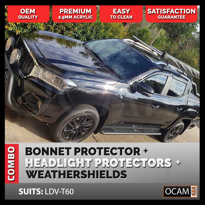 Premium Bonnet & Headlight Protectors & Weathershields For LDV T60, 2017-21 – additional photo
