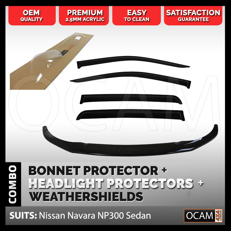 Bonnet, Headlight Protector & Window Visor for Nissan Navara NP300 07/2015-02/2021 – additional photo