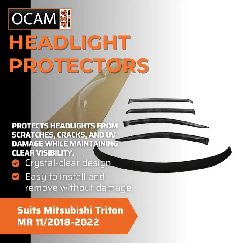 Bonnet, Headlight Protectors, Weathershields for Mitsubishi Triton MR 11/2018-2022 – additional photo