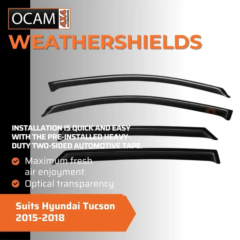 Bonnet & Headlight Protectors, Weathershields for Hyundai Tucson 2015-2018 – additional photo