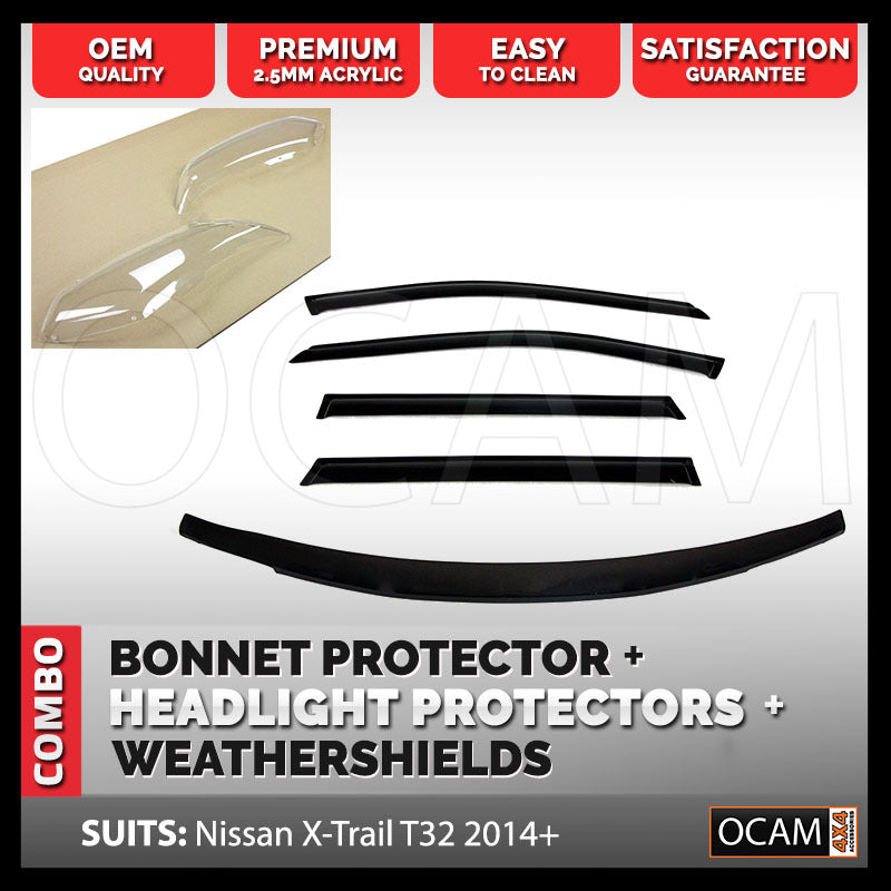 Bonnet, Headlight Protectors, Weathershields For Nissan X-Trail T32 2014-17 – additional photo