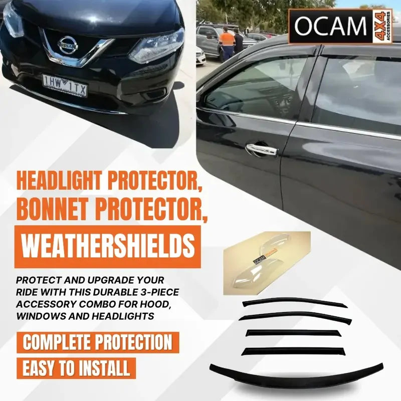 Bonnet, Headlight Protectors, Weathershields For Nissan X-Trail T32 2014-17 – additional photo
