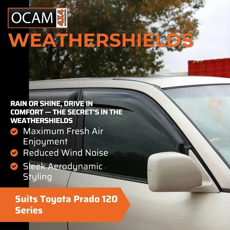 Bonnet & Headlight Protectors, Window Visors, Floor Mats for Toyota Prado 120 Series – additional photo