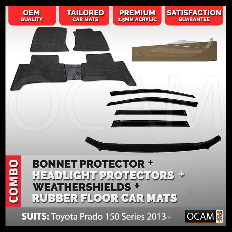 Bonnet, Headlight Protectors, Window Visors, Mats for Prado 150 Series 2013-17 – additional photo