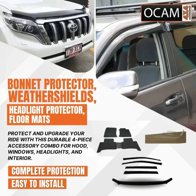 Bonnet, Headlight Protectors, Window Visors, Mats for Prado 150 Series 2013-17 – additional photo