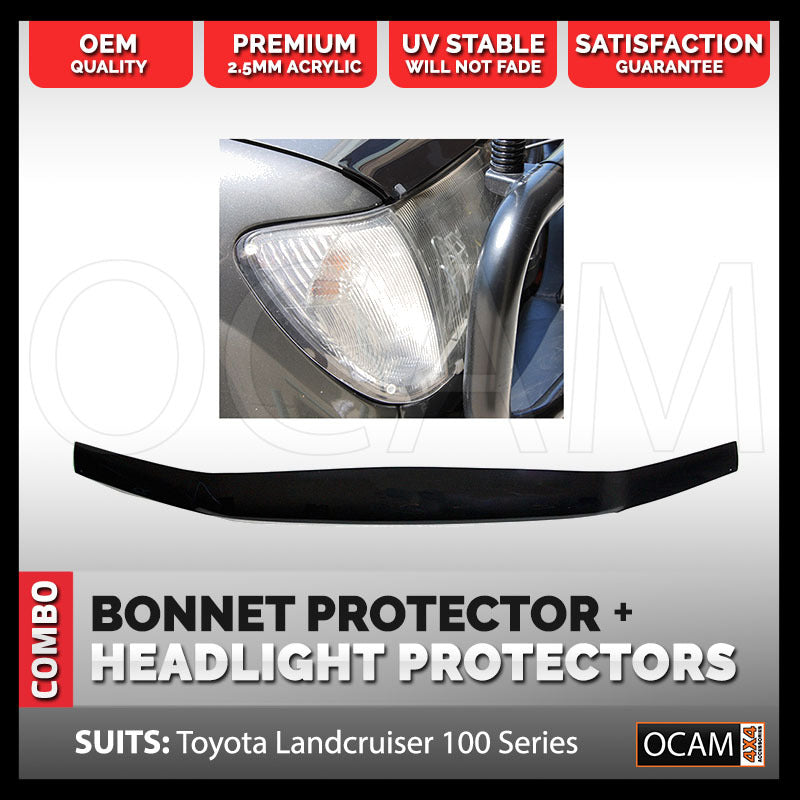 Bonnet & Headlight Protectors For Toyota Landcruiser 100 Series 1998-2005 – additional photo