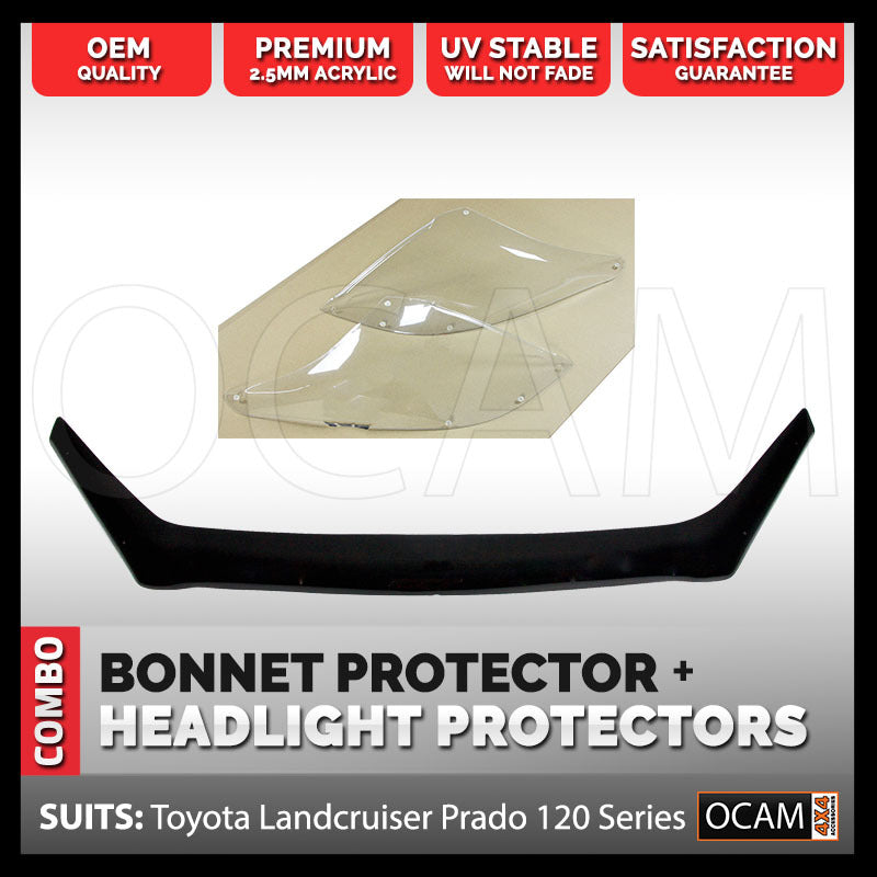 For Toyota Prado 120 Series 2002-09 Bonnet & Headlight Protectors – additional photo