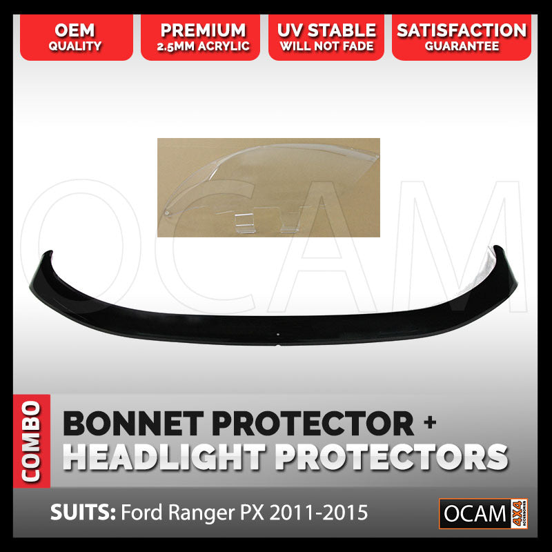 Bonnet Protector, Headlight Protector for Ford Ranger PX 2011-2015 4x4 – additional photo