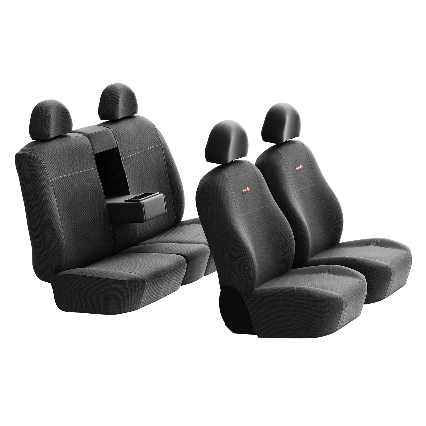 Sharkskin Canvas Seat Covers for Isuzu D-Max Dual Cab (June/2012–June/2020) in Black
