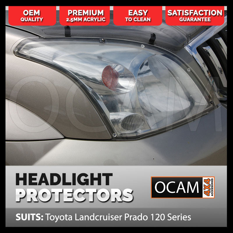OCAM Headlight Headlamp Protectors for Toyota Prado 120 Series Lamp Covers – additional photo