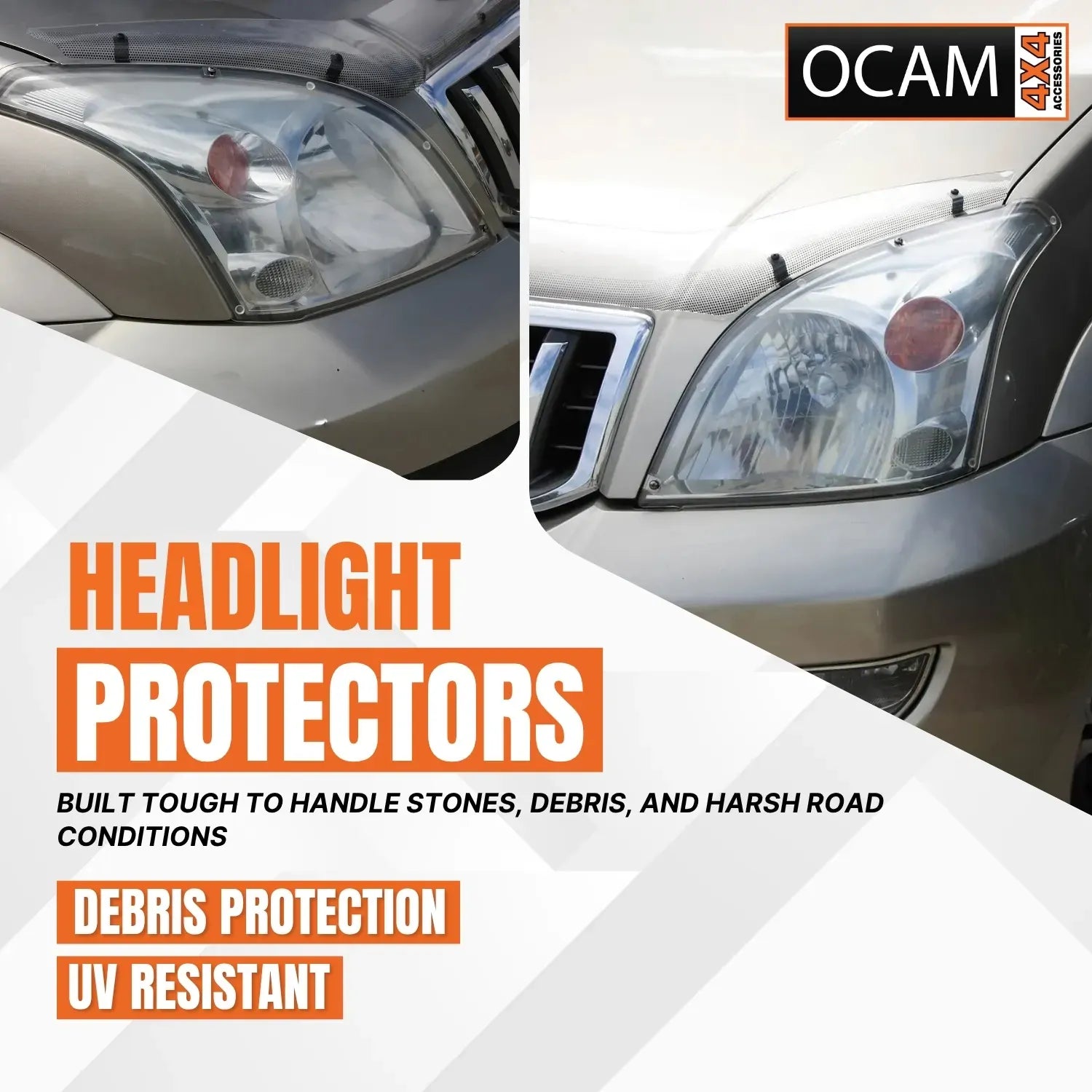 OCAM Headlight Headlamp Protectors for Toyota Prado 120 Series Lamp Covers – additional photo