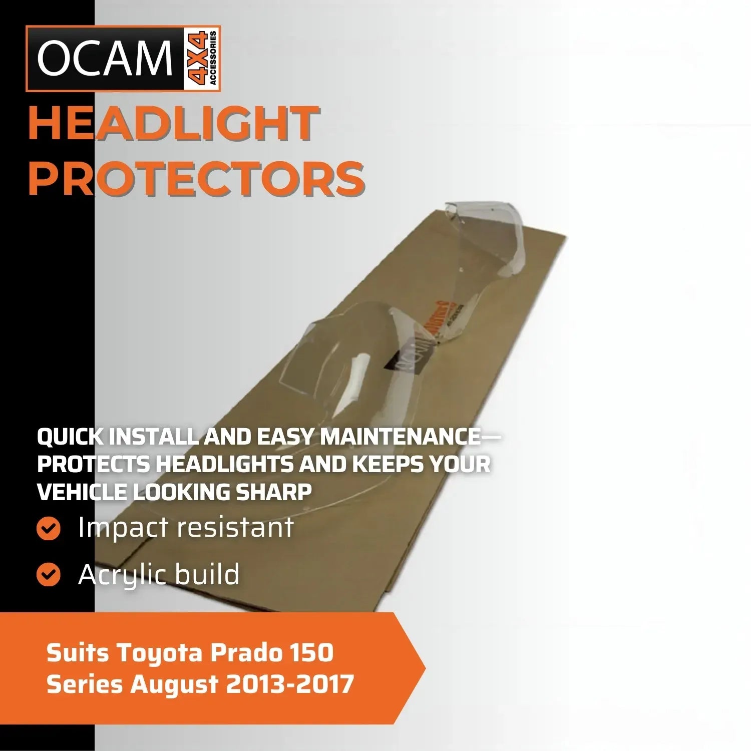 OCAM Headlight Headlamp Protectors for Toyota Prado 150 Series August 2013-2017 – additional photo