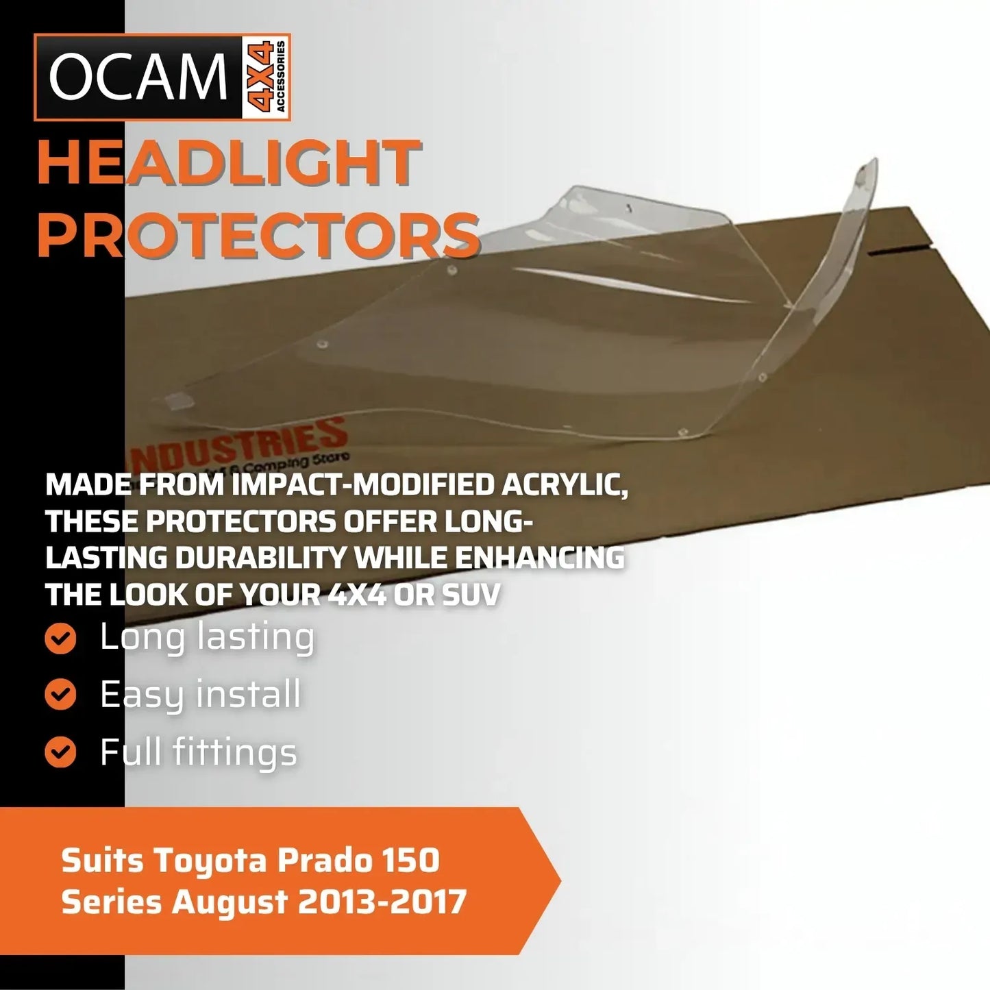 OCAM Headlight Headlamp Protectors for Toyota Prado 150 Series August 2013-2017 – additional photo