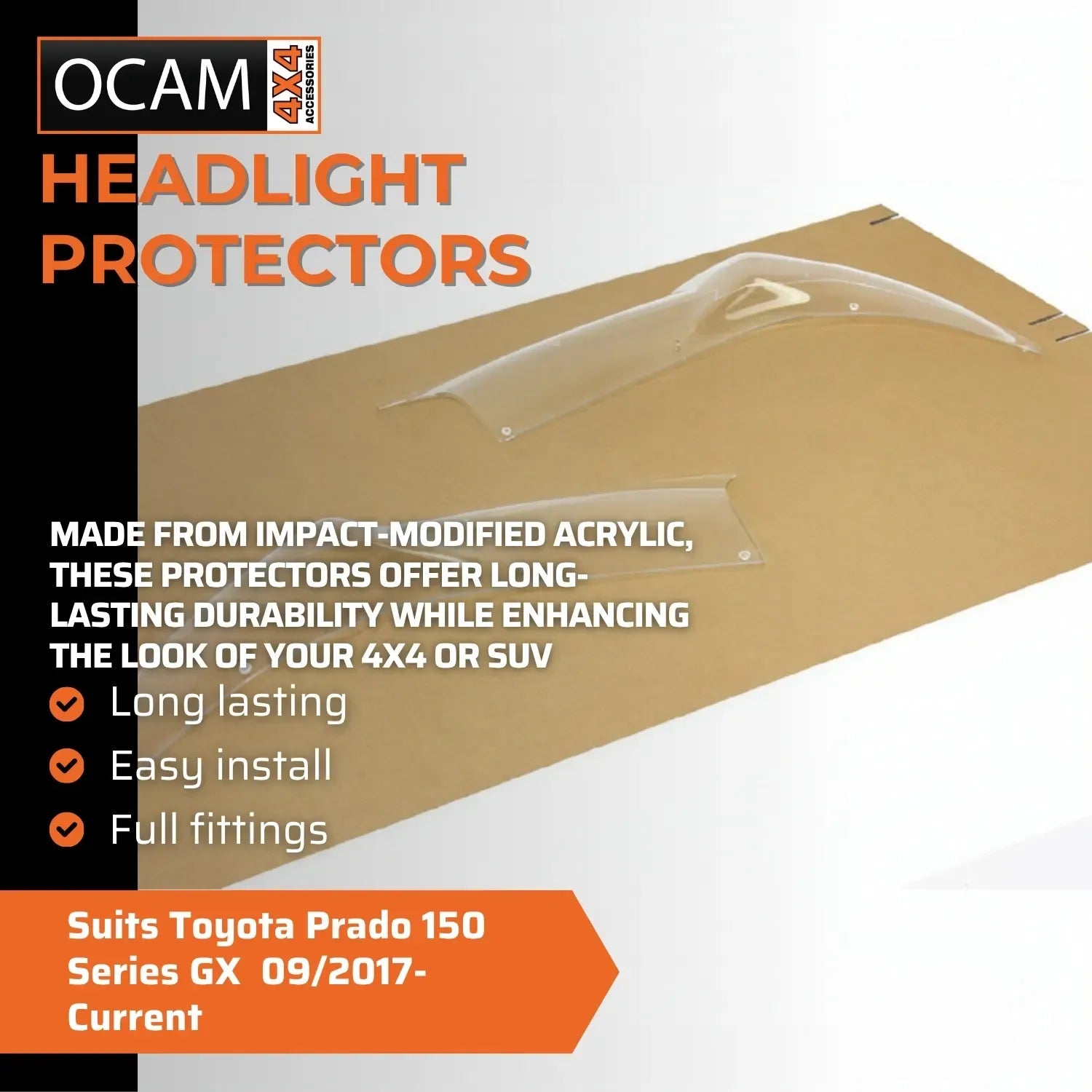 OCAM Headlight Protectors for Toyota Prado 150 Series GX 09/2017-Current Headlamp – additional photo