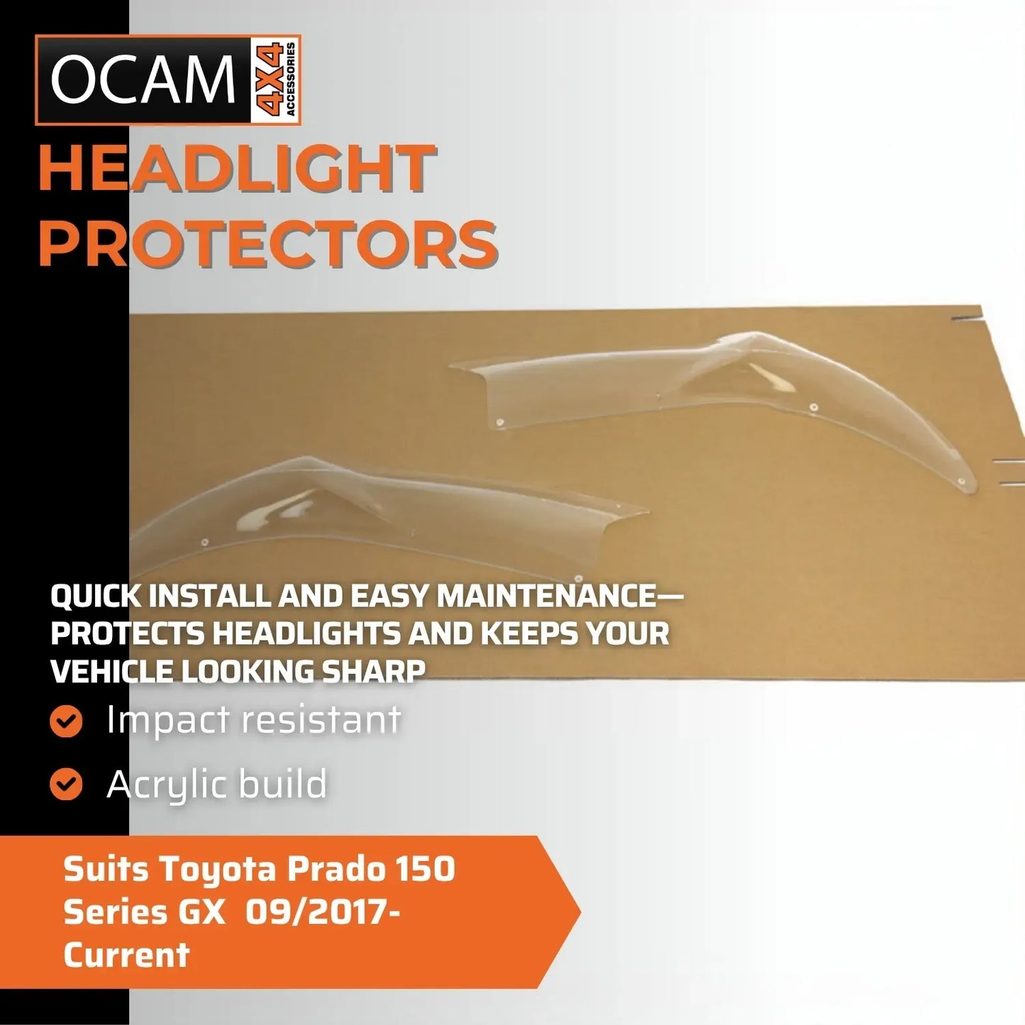OCAM Headlight Protectors for Toyota Prado 150 Series GX 09/2017-Current Headlamp – additional photo