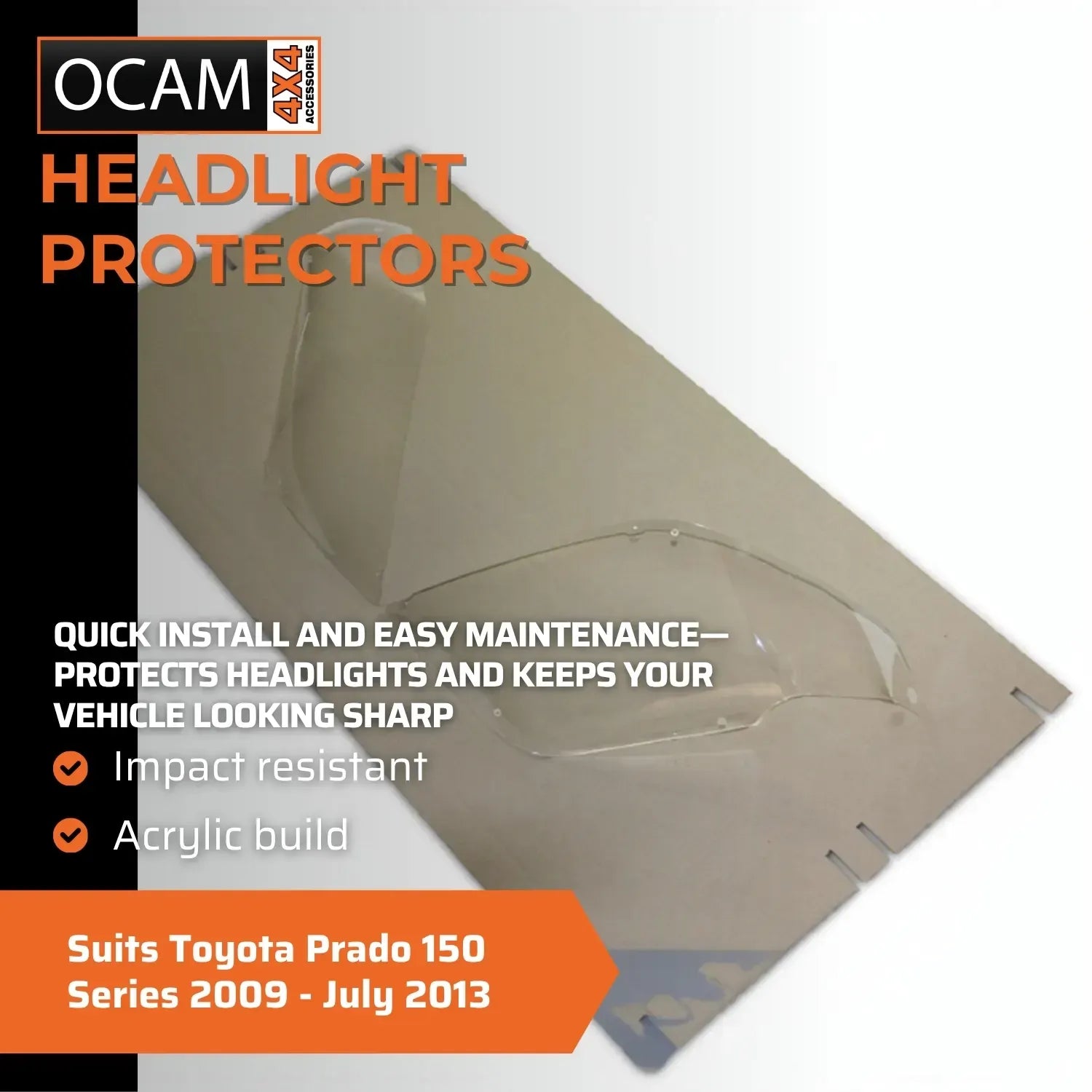OCAM Headlight Protectors for Toyota Prado 150 Series 2009 - July 2013 – additional photo