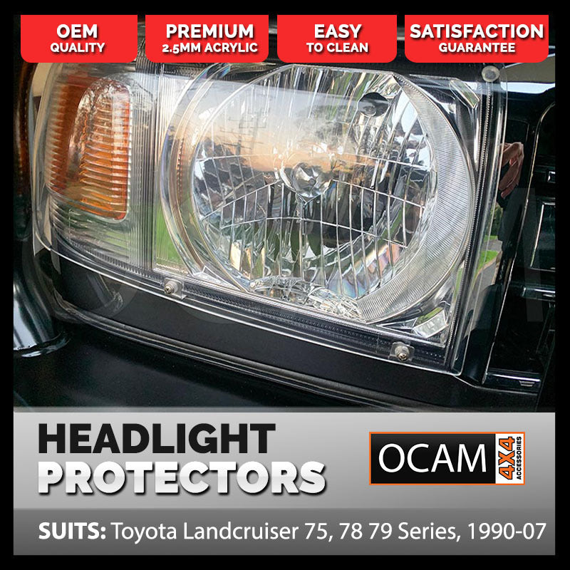 OCAM Headlight Protectors for Toyota Landcruiser 70 Series, 01/1990 - 01/2007, Lamp Covers – additional photo