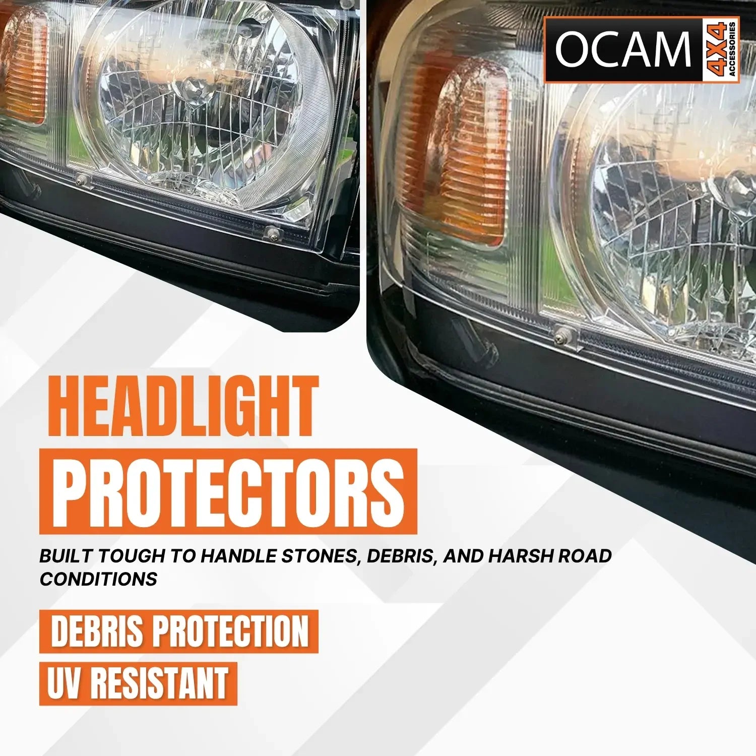 OCAM Headlight Protectors for Toyota Landcruiser 70 Series, 01/1990 - 01/2007, Lamp Covers – additional photo