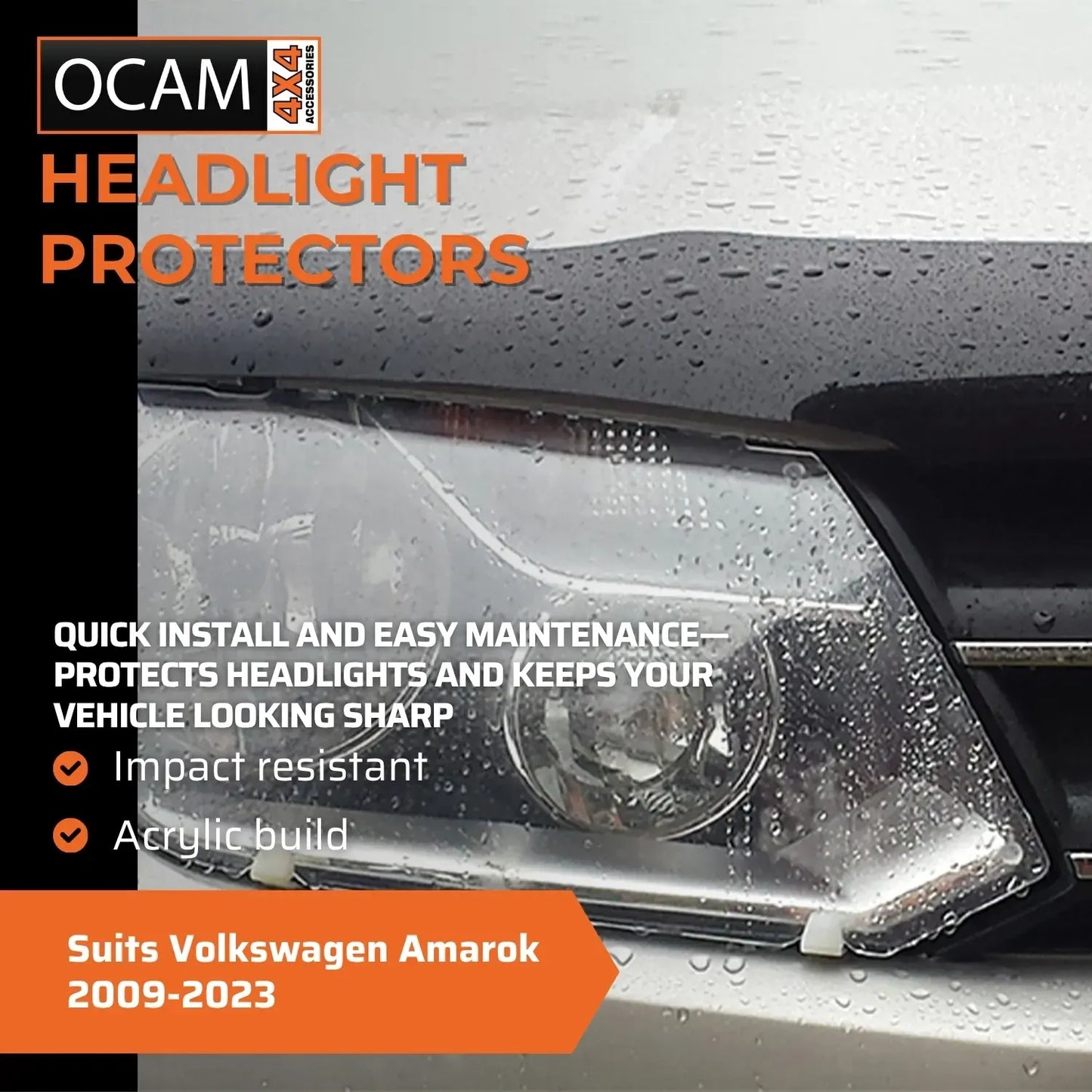 OCAM Headlight Headlamp Protectors for Volkswagen Amarok 2009-2023 Lamp Covers – additional photo
