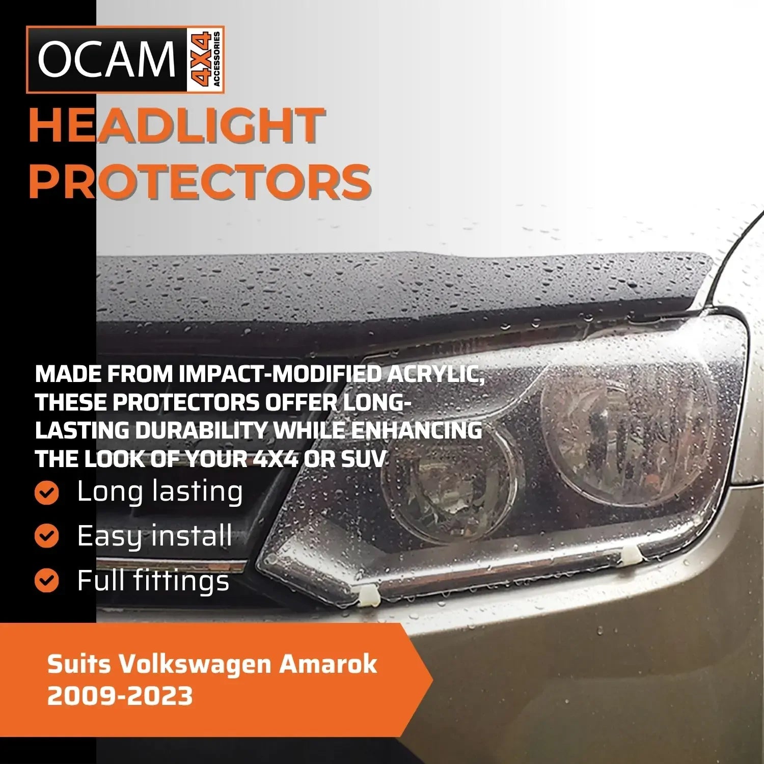 OCAM Headlight Headlamp Protectors for Volkswagen Amarok 2009-2023 Lamp Covers – additional photo