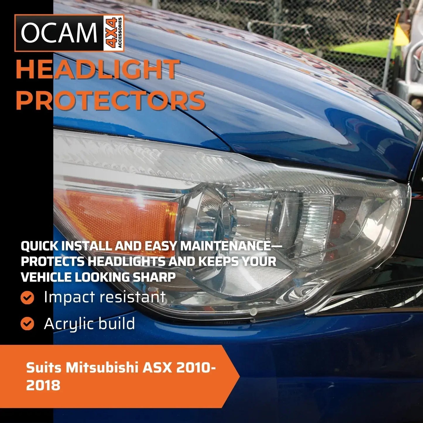 OCAM Headlight Headlamp Protectors for Mitsubishi ASX 2010-2018 Lamp Covers – additional photo