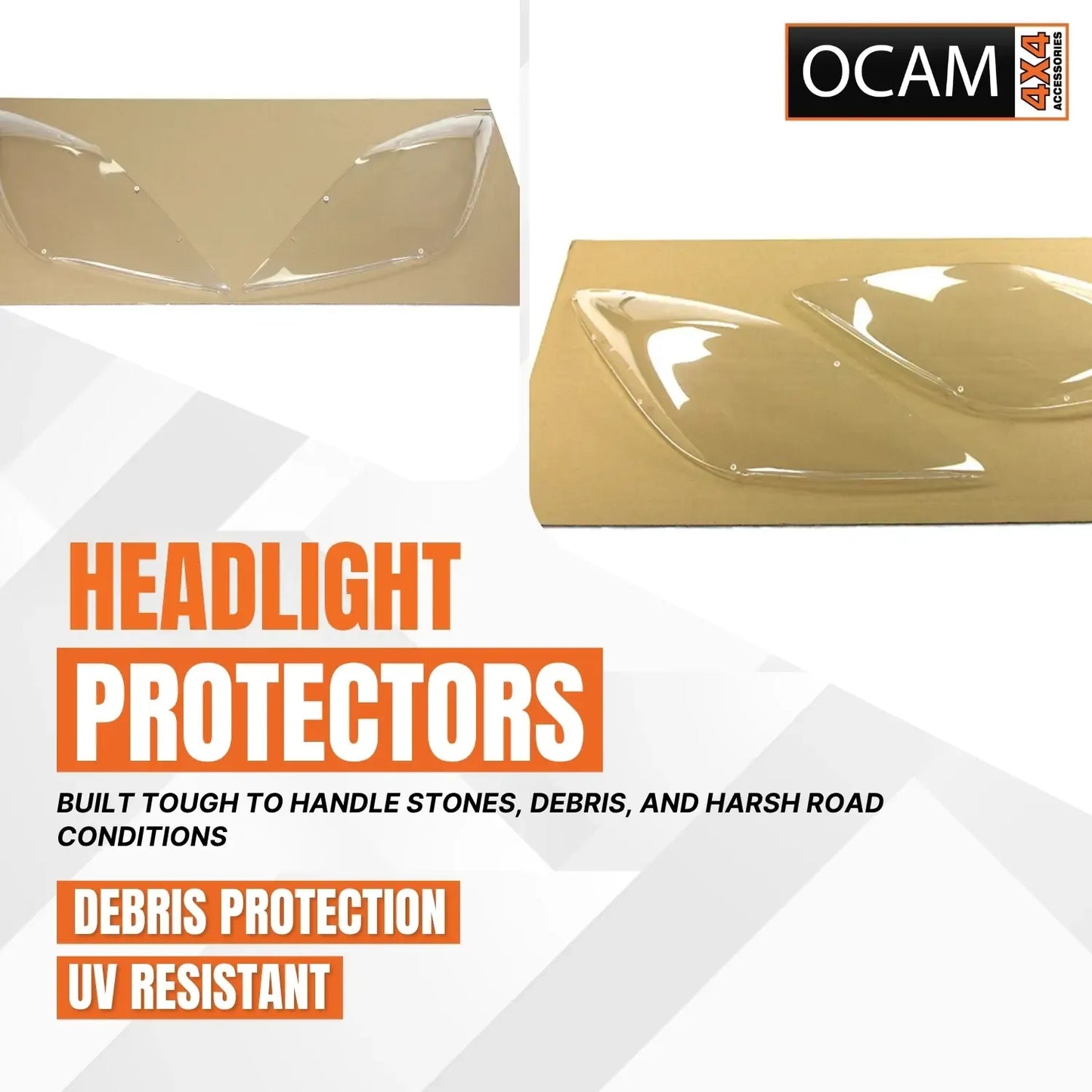 OCAM Headlight Headlamp Protectors for Mazda BT50 11/2011-08/2020 Lamp Covers – additional photo