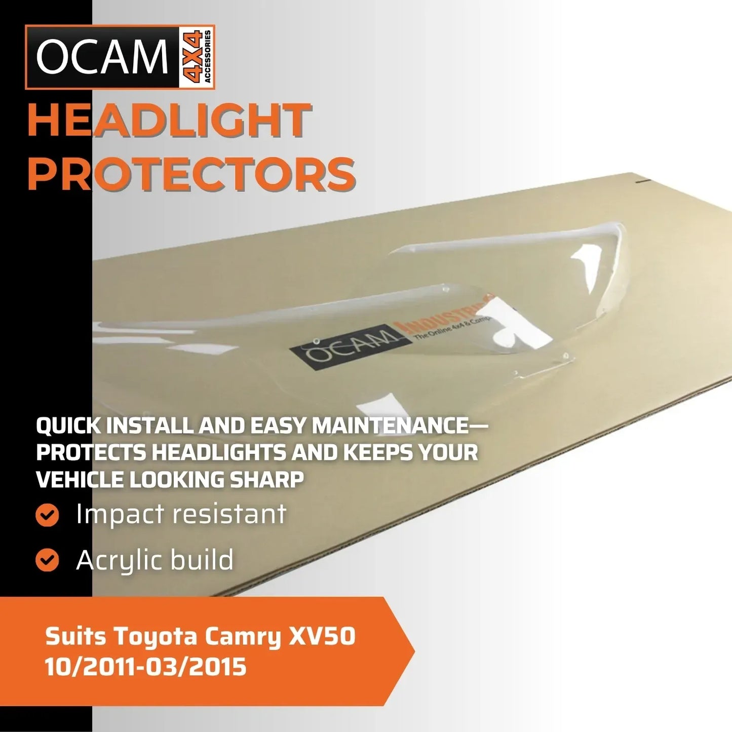 OCAM Headlight Headlamp Protectors for Toyota Camry XV50 10/2011-03/2015 Lamp Covers – additional photo